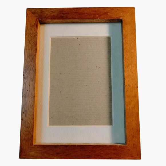 Wooden Picture Frame matted 5x7 3.5x5 Photos Desktop Wall Mount - Picture 1 of 8